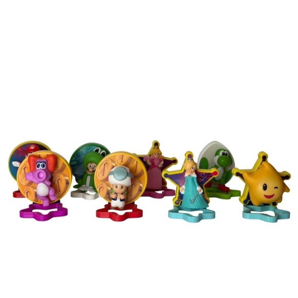 McDonalds Super Mario Galaxy Happy Meal Toys Bundle of 8